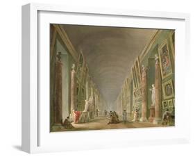 The Grand Gallery of the Louvre Between 1801 and 1805-Hubert Robert-Framed Giclee Print