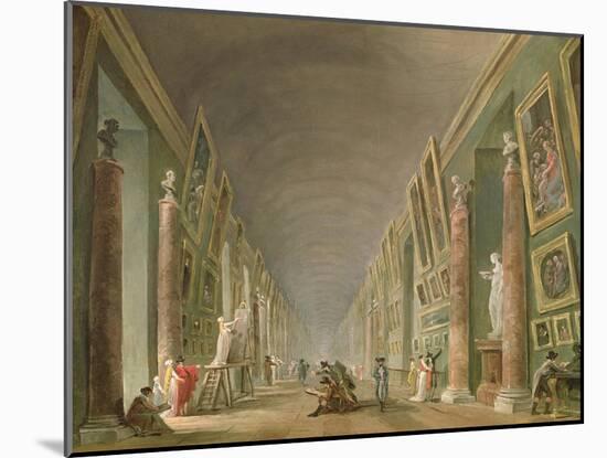 The Grand Gallery of the Louvre Between 1801 and 1805-Hubert Robert-Mounted Giclee Print