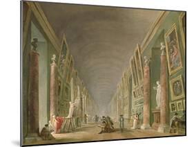 The Grand Gallery of the Louvre Between 1801 and 1805-Hubert Robert-Mounted Giclee Print