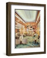 The Grand Hall, Aboard RMS 'Mauretania'-null-Framed Giclee Print