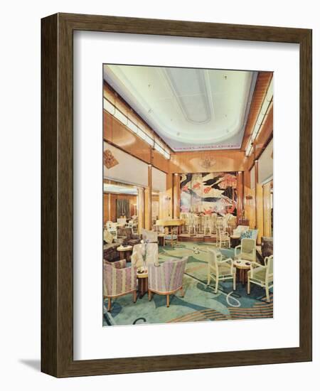 The Grand Hall, Aboard RMS 'Mauretania'-null-Framed Giclee Print