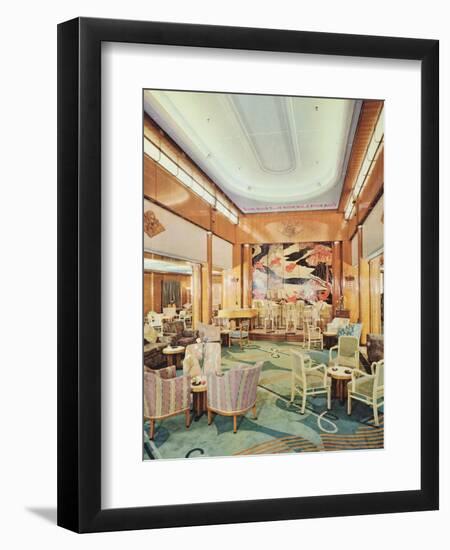 The Grand Hall, Aboard RMS 'Mauretania'-null-Framed Giclee Print