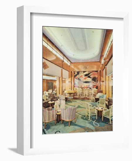 The Grand Hall, Aboard RMS 'Mauretania'-null-Framed Giclee Print