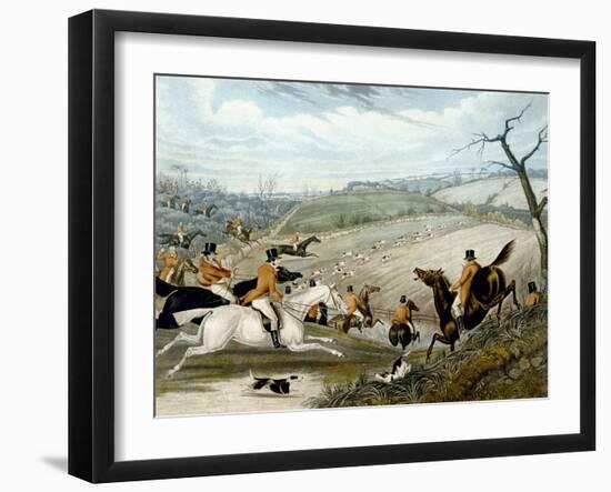 The Grand Leicestershire Fox Hunt, Plate 1, 1839, Engraved by Charles Hunt (1829-1900), 1839-Samuel Henry Gordon Alken-Framed Giclee Print