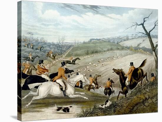 The Grand Leicestershire Fox Hunt, Plate 1, 1839, Engraved by Charles Hunt (1829-1900), 1839-Samuel Henry Gordon Alken-Stretched Canvas