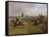 The Grand Leicestershire Steeplechase: Dick Christian's Last Fall - Commonly Called 'A Header'-Henry Thomas Alken-Framed Stretched Canvas