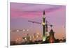 The Grand Mosque and Clock Tower at Sunset.-Jon Hicks-Framed Photographic Print