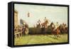 The Grand National Steeplechase: Valentine's Jump-John Sanderson Wells-Framed Stretched Canvas