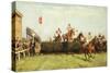 The Grand National Steeplechase: Valentine's Jump-John Sanderson Wells-Stretched Canvas