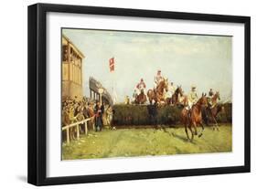 The Grand National Steeplechase: Valentine's Jump-John Sanderson Wells-Framed Giclee Print