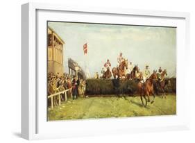 The Grand National Steeplechase: Valentine's Jump-John Sanderson Wells-Framed Giclee Print