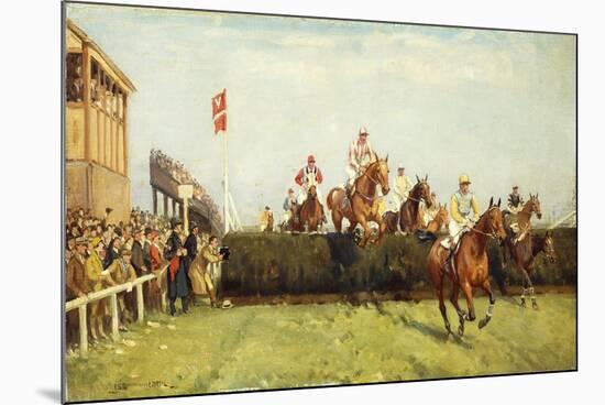 The Grand National Steeplechase: Valentine's Jump-John Sanderson Wells-Mounted Premium Giclee Print