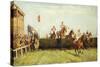 The Grand National Steeplechase: Valentine's Jump-John Sanderson Wells-Stretched Canvas