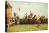 The Grand National Steeplechase: Valentine's Jump-John Sanderson Wells-Stretched Canvas