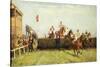 The Grand National Steeplechase: Valentine's Jump-John Sanderson Wells-Stretched Canvas