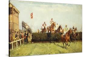 The Grand National Steeplechase: Valentine's Jump-John Sanderson Wells-Stretched Canvas