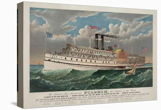 The Grand New Steamboat “Pilgrim”, c. 1883-Currier & Ives-Stretched Canvas