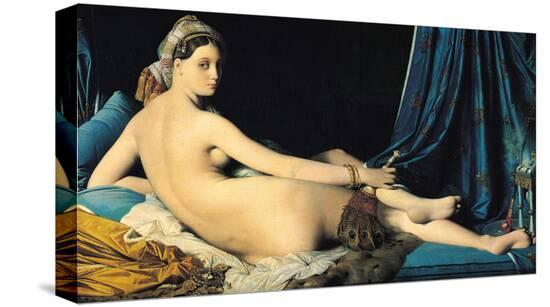 The Grand Odalisque, c.1814-Jean-Auguste-Dominique Ingres-Stretched Canvas