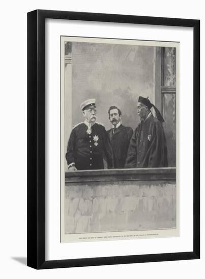 The Grand Old Men of Germany and China Conversing on the Balcony of the Palace of Friedrichsruhe-null-Framed Giclee Print