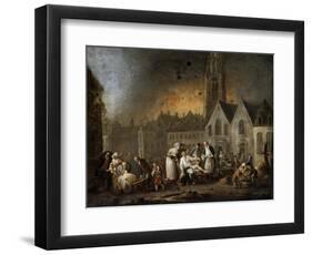 The Grand Square in Lille During the Siege of 1792-François-Louis-Joseph Watteau-Framed Giclee Print