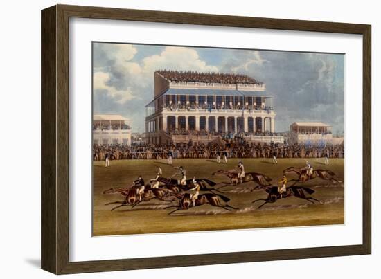 The Grand Stand at Epsom Races, Print Made by Charles Hunt, 1836-James Pollard-Framed Premium Giclee Print