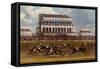 The Grand Stand at Epsom Races, Print Made by Charles Hunt, 1836-James Pollard-Framed Stretched Canvas