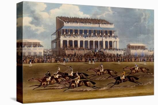 The Grand Stand at Epsom Races, Print Made by Charles Hunt, 1836-James Pollard-Stretched Canvas