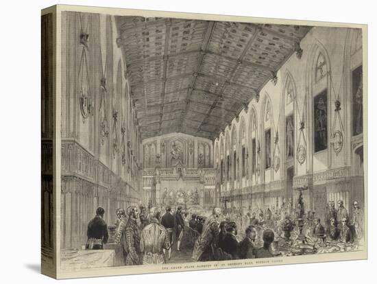 The Grand State Banquet in St George's Hall, Windsor Castle-null-Stretched Canvas