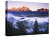 The Grand Tetons from the Snake River Overlook at Dawn, Grand Teton National Park, Wyoming, USA-Dennis Flaherty-Stretched Canvas