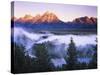 The Grand Tetons from the Snake River Overlook at Dawn, Grand Teton National Park, Wyoming, USA-Dennis Flaherty-Stretched Canvas