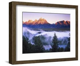 The Grand Tetons from the Snake River Overlook at Dawn, Grand Teton National Park, Wyoming, USA-Dennis Flaherty-Framed Photographic Print