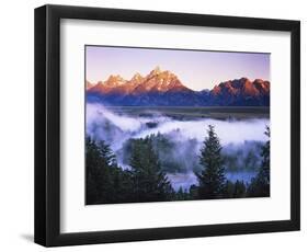 The Grand Tetons from the Snake River Overlook at Dawn, Grand Teton National Park, Wyoming, USA-Dennis Flaherty-Framed Photographic Print