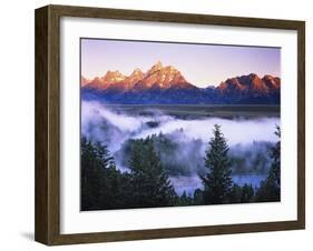 The Grand Tetons from the Snake River Overlook at Dawn, Grand Teton National Park, Wyoming, USA-Dennis Flaherty-Framed Photographic Print