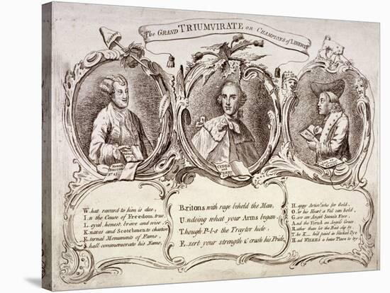The Grand Triumvirate or Champions of Liberty ..., 1763-null-Stretched Canvas
