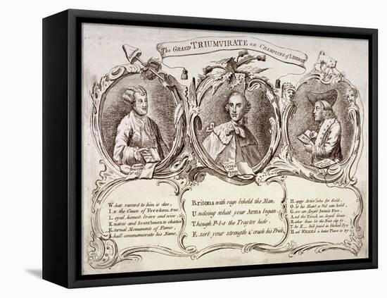 The Grand Triumvirate or Champions of Liberty ..., 1763-null-Framed Stretched Canvas