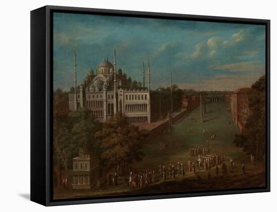 The Grand Vizier Crossing the Atmeydan? , 1720-37-Jean Baptiste Vanmour-Framed Stretched Canvas