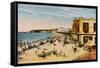 The Grande Plage at Biarritz, with the Casino and the Hotel Du Palais-null-Framed Stretched Canvas