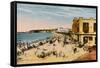 The Grande Plage at Biarritz, with the Casino and the Hotel Du Palais-null-Framed Stretched Canvas