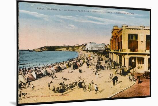 The Grande Plage at Biarritz, with the Casino and the Hotel Du Palais-null-Mounted Photographic Print