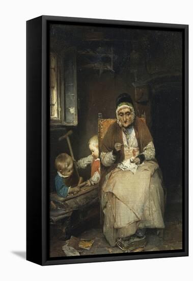 The Grandmother-Gerolamo Induno-Framed Stretched Canvas