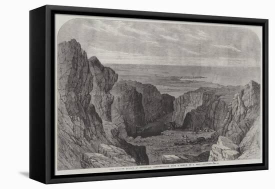 The Granite Quarry at Peterhead, Aberdeenshire-Samuel Read-Framed Stretched Canvas