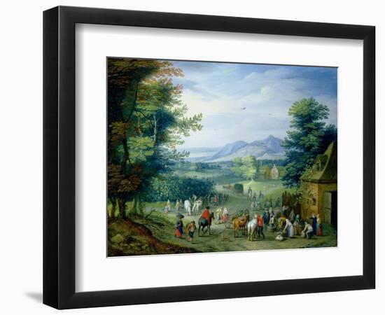 The Grape Harvest, Figures in a Country Landscape-Charles Beschey-Framed Giclee Print