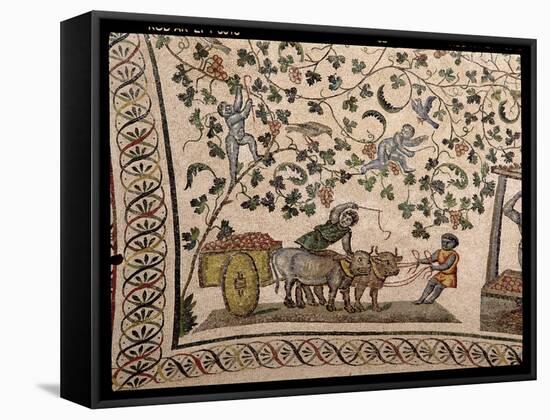 The Grape Harvest (Mosaic)-Roman-Framed Stretched Canvas