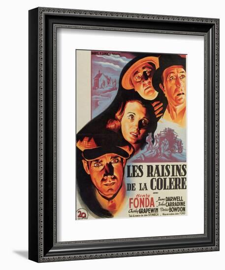 The Grapes of Wrath, French Movie Poster, 1940-null-Framed Art Print