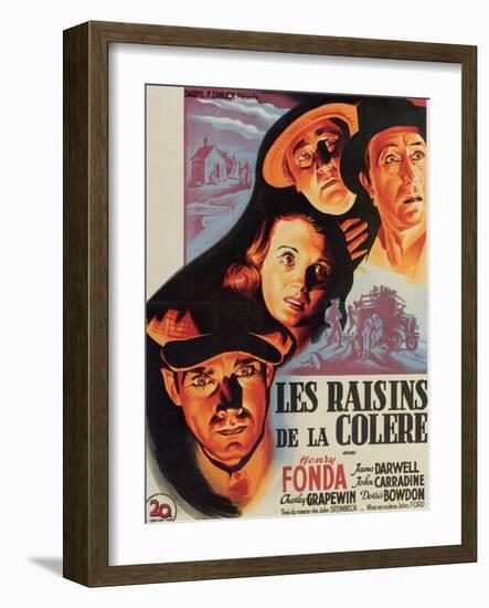 The Grapes of Wrath, French Movie Poster, 1940-null-Framed Art Print