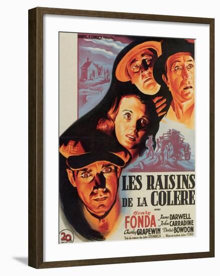 The Grapes of Wrath, French Movie Poster, 1940-null-Framed Art Print