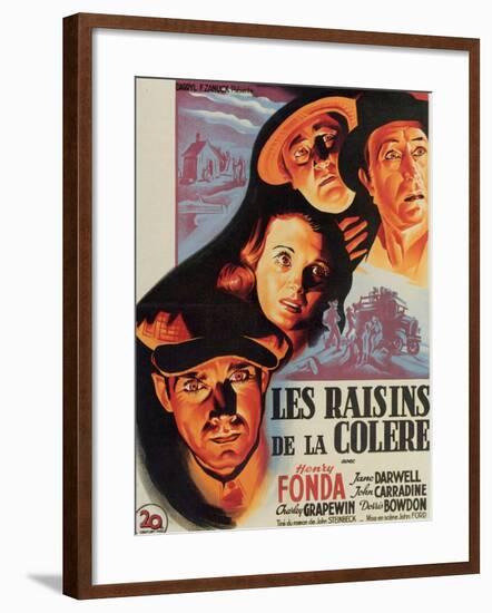 The Grapes of Wrath, French Movie Poster, 1940-null-Framed Art Print