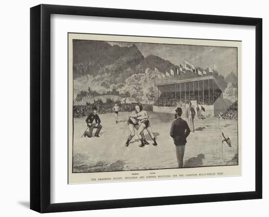 The Grasmere Sports, Steadman and Lowden Wrestling for the Champion Heavy-Weight Prize-null-Framed Giclee Print