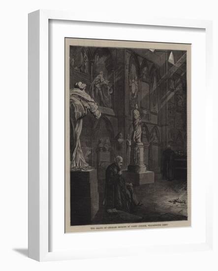 The Grave of Charles Dickens at Poets' Corner, Westminster Abbey-null-Framed Giclee Print