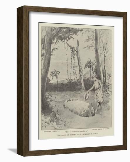 The Grave of Robert Louis Stevenson in Samoa-Joseph Nash-Framed Giclee Print